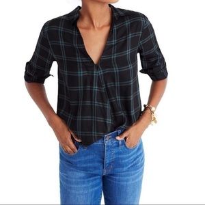 Madewell Wrap Front Shirt in Palma Plaid